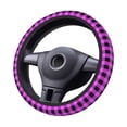 thumbnail image 2 of Balery Purple Black Buffalo Plaid Fundas elásticas antideslizantes para volante, funda protectora universal para hombre y mujer, 15 pulgadas, accesorios para coche., 2 of 6