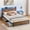 Brown Full, variant on Senfot Full Size Bed Frame with Storage Headboard and 4 Drawers, Platform Bed Frame with Charging Station and LED Lights, No Box Spring Needed, Metal Support,Vintage Brown