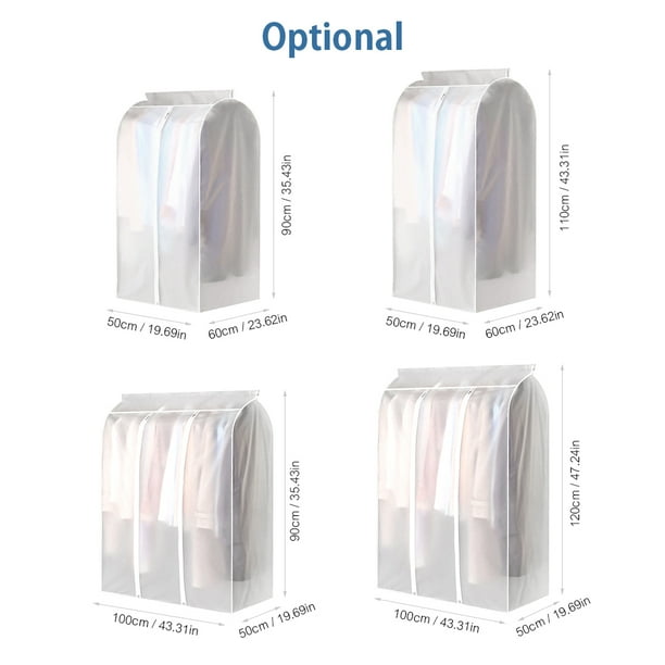 Housse pour vêtements - coloris translucide - Existe en 3 hauteurs HV01 