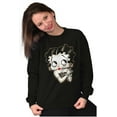 thumbnail image 4 of Betty Boop Cheetah Print Bling Women Crewneck Sweatshirt Brisco Brands M, 4 of 5