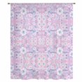 thumbnail image 2 of Pink Blue Floral Sheer Curtains 72 Inches Long, Vintage Pastoral Botanical Leaves Light Filering Curtains, Breathable Simi Curtain Privacy Drapes for Living Room Bedroom Lightweight Window Treatment, 2 of 9