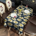 thumbnail image 2 of Darkblue Daisy Flower Yellow Centers Pattern Rectangle Tablecloth 60"x102",Waterproof Polyester Rectangle Table Cloth, Wipeable Spillproof Polyester Tablecloth for Dining, Camping, Indoor and Outdoor, 2 of 6