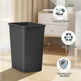 thumbnail image 4 of 35 Quart Plastic Trash Can, Under Canbinet Waste Bin, 9-Gallons Slim Trash Can for Kitchen Bedroom Office Bathroom Under Sink Black (1 Pack), 4 of 15