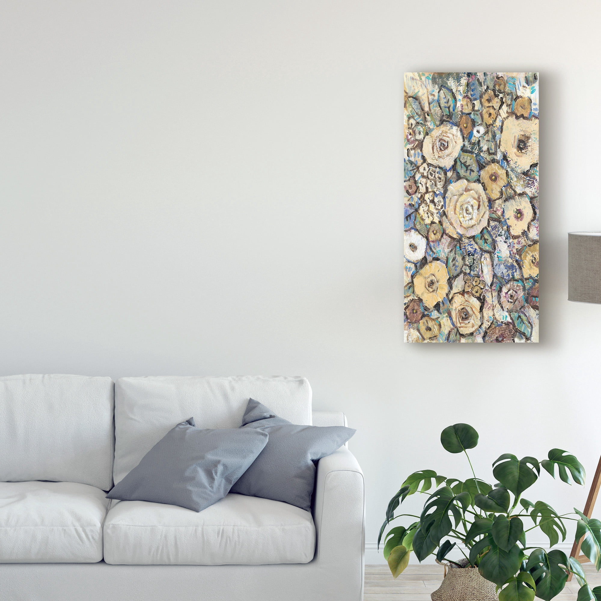 Trademark Fine Art 'Decorative Flowers I' Canvas Art by Tim OToole