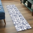 thumbnail image 4 of 2x6 Kitchen Runner Rug, Blue Flower Non-Skid Rubber Backing Large Rectangle Rugs - Living Room Bedroom Home Office, Spring Leaf Vintage Farmhouse Boho Plant Indoor Floor Mat Carpets Washable Rug, 4 of 9