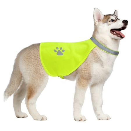 

A visible dog is a safe dog. Large Hi-Vision Reflective Safety Vest . adjustable and water-resistant