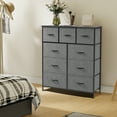thumbnail image 2 of Dresser For Bedroom With 9 Fabric Storage Drawer Wardrobe Tall Chest Organizer Closet Adult Kids Clothes Cabinet Furniture,Gray, 2 of 10