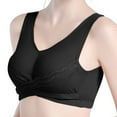 thumbnail image 2 of Ahuyic Womens Sports Bra,Summer Plus Size Bra,Womens Oversized Sports Bra Without Steel Rings Or Marks Gathered Sleep Lace Adjustable Sports Bra,Black,L, 2 of 4