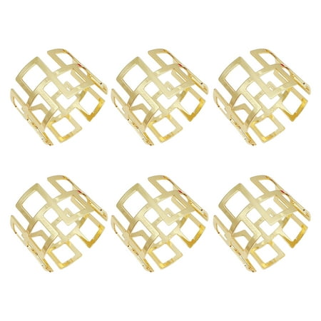 

TAONMEISU Napkin Holder Metal Buckles Delicate Serviette Buckle Decor Favor - 6 PCS Vintage Round Napkin Rings with Hollow Out Design | Sturdy Dinner Table Decoration for Wedding Party Holiday Banquet