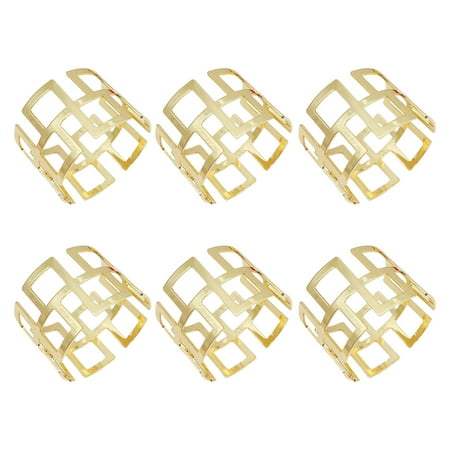 

TAONMEISU Napkin Holder Metal Buckles Delicate Serviette Buckle Decor Favor - 6 PCS Vintage Round Napkin Rings with Hollow Out Design | Sturdy Dinner Table Decoration for Wedding Party Holiday Banquet