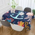 thumbnail image 2 of Yayeee Tablecloths 60" x 60" Rectangle Wrinkle Resistant Party Table Cover, Blue Anchor, 2 of 8