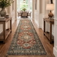 thumbnail image 4 of Lahome Washable Runner Rug, 2x8 Non-Slip Boho Vintage Hallway Rug Runner with Rubber Backing, Stain Resistant，Low Pile Faux Wool Distressed Carpet Runner for Bedroom, Kitchen, Laundry, Entrance, 4 of 10