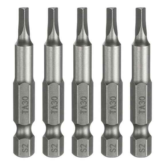 Uxcell 5pcs Magnetic Triangle Screwdriver Bit TA30 1/4" Hex Shank 2" (50mm) Long Magnetic S2 Steel Industrial Grade Screw Driver Bit Triangular Head Electric Drill Bits
