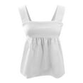 thumbnail image 5 of DuoJiaJ Women Tank Tops Summer Sleeveless Plaid Tie Back Crop Top Gingham Camisole Square Neck Backless Vest Women Vest White M, 5 of 5