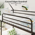 thumbnail image 6 of Twin Over Twin Bunk Bed, Montessori Floor Bunk Bed Frame with Convertible Slide, Heavy Duty Metal Low Bed with House Shape and Roof, Black, 6 of 8