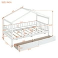 thumbnail image 3 of Miekor Furniture Twin Size Wooden House Bed with Two Drawers, White 181AAK, 3 of 9