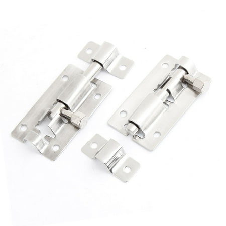 Unique Bargains 2 Pcs Door Gate Security Silver Tone Metal Bolt 5cm Length