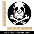 thumbnail image 2 of Skull Wearing Mask Self-Inking Rubber Stamp Ink Stamper - Black Ink - Large 1-1/2 Inch, 2 of 7