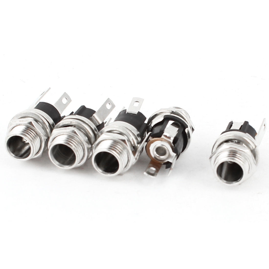 SMALL 5PCS 2.1MM X 5.5MM PANEL CHASSIS MOUNT DC SOCKET CHARGER POWER JACK PLUG 