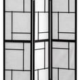 thumbnail image 3 of Stylish 3 Panel Wooden Folding Screen, Black, 3 of 5