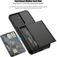 thumbnail image 2 of Samsung S21 Ultra Case with Card Holder Dual Layer Heavy Duty Protective Galaxy S21 Ultra Case Hidden Card Slot Slim Wallet Case for Samsung S21 Ultra(Black), 2 of 14
