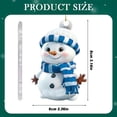 thumbnail image 3 of 1Pcs Cute Snowman Christmas Ornaments, Acrylic Hanging Decor with Striped Knit Hat & Scarf for Xmas Tree(Dark Blue), 3 of 4