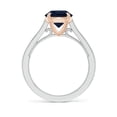 thumbnail image 2 of ANGARA Natural 2.2 Ct Vintage Inspired Claw-Set Sapphire Ring in 14K White & Rose Gold for Women (Size-8mm) | September Birthstone, Anniversary, Jewelry Gift for Women | Natural Sapphire Ring, 2 of 9