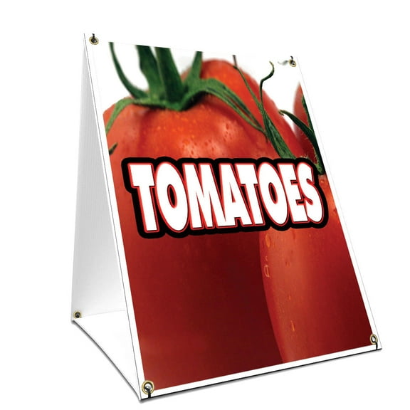 A-frame Sidewalk Tomatoes Sign With Graphics On Each Side | 18" X 24" Print Size