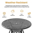 thumbnail image 6 of Hzzkey 5-Piece Round Cast Aluminum Patio Set , Red Cushions , Umbrella Hole , Black, 6 of 9
