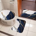 thumbnail image 4 of Navy Blue Marble Bath Mat 3 Piece Bathroom Rug Set, Modern Ink Painting Art Abstract Non Slip Bath Rug Contour Mat and Toilet Lid Cover, Absorbent Shower Mats Soft Bath Rugs and Mats Sets, 4 of 8
