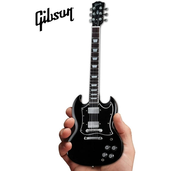 Gibson SG Standard Ebony 1:4 Scale Miniature AXE Guitar Replica - Officially Licensed Collectible (GG-221)