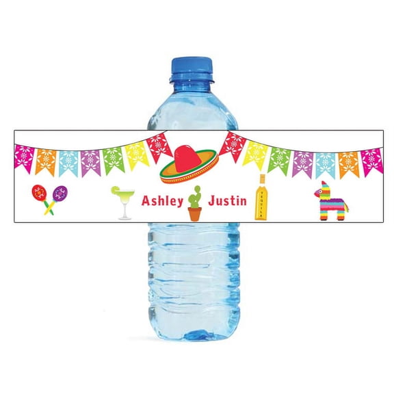 100 Mexican Fiesta Wedding Water Bottle Labels Engagement Party Special Occasion