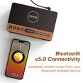 thumbnail image 4 of Reloj despertador con altavoz Bluetooth ANJANK Wooden con radio FM y cargador, 4 of 8