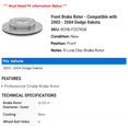 thumbnail image 2 of Front Brake Rotor - Compatible with 2003 - 2004 Dodge Dakota, 2 of 2
