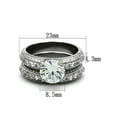 thumbnail image 2 of 3.25 Ct Round Cut Cz Vintage Stainless Steel Wedding Ring Set Women's Size 8, 2 of 6