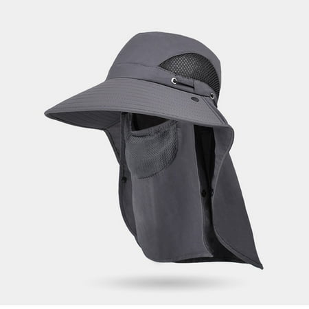 ikailun Men S Outdoor Face-Covering Hat Fishing Sun Protection Hat Large Brim