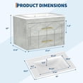 thumbnail image 2 of 30 inch Bathroom Vanity with Sink Combo, Floating Bathroom Vanity with Ceramic Basin, 2 Large Drawers with Gold Handle, Soft-Close Design, Easy Assembly, Grey, 2 of 6