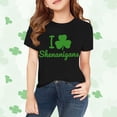 thumbnail image 2 of Ruyang St Patricks Day Shirt for Girls Cute Irish Shamrock Graphic Tee Tops Toddler Kids Short Sleeve Summer Crewneck Cotton T-Shirt, 2 of 8
