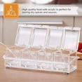 thumbnail image 5 of Juego de cajas de condimentos, recipiente transparente para especias de 4 piezas, compartimentos acrílicos para especias, tarros de especias extraíbles con tapa y cuchara para azúcar, sal,, 5 of 5