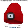 thumbnail image 2 of Sinhoon Beanie Hat with Light for Kids,Unisex USB Rechargeable Hands Free 4 LED Headlamp Cap Winter Knitted Night Lighted Hat Flashlight, Gifts for kids Boys Girls (Red), 2 of 7