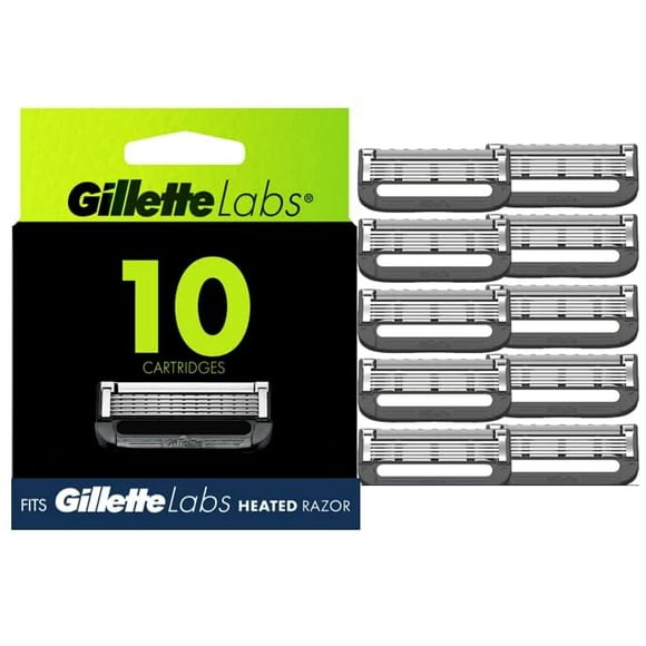 Gillette Labs Men's Razor Blade Refills with Exfoliating Bar, Compatible with Gillette Labs Razors, 10 Cartridges
