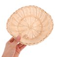 thumbnail image 5 of Viveous Handwoven Bamboo Oval Bread Basket Food Serving Woven Bread Basket For Kitchen And Dining Table Decor, 5 of 11