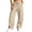 Khaki, variant on cocolona Womens Casual Loose Sweatpants Elastic Waist Drawstring Wide Leg Gym Workout Running Pants with Pockets