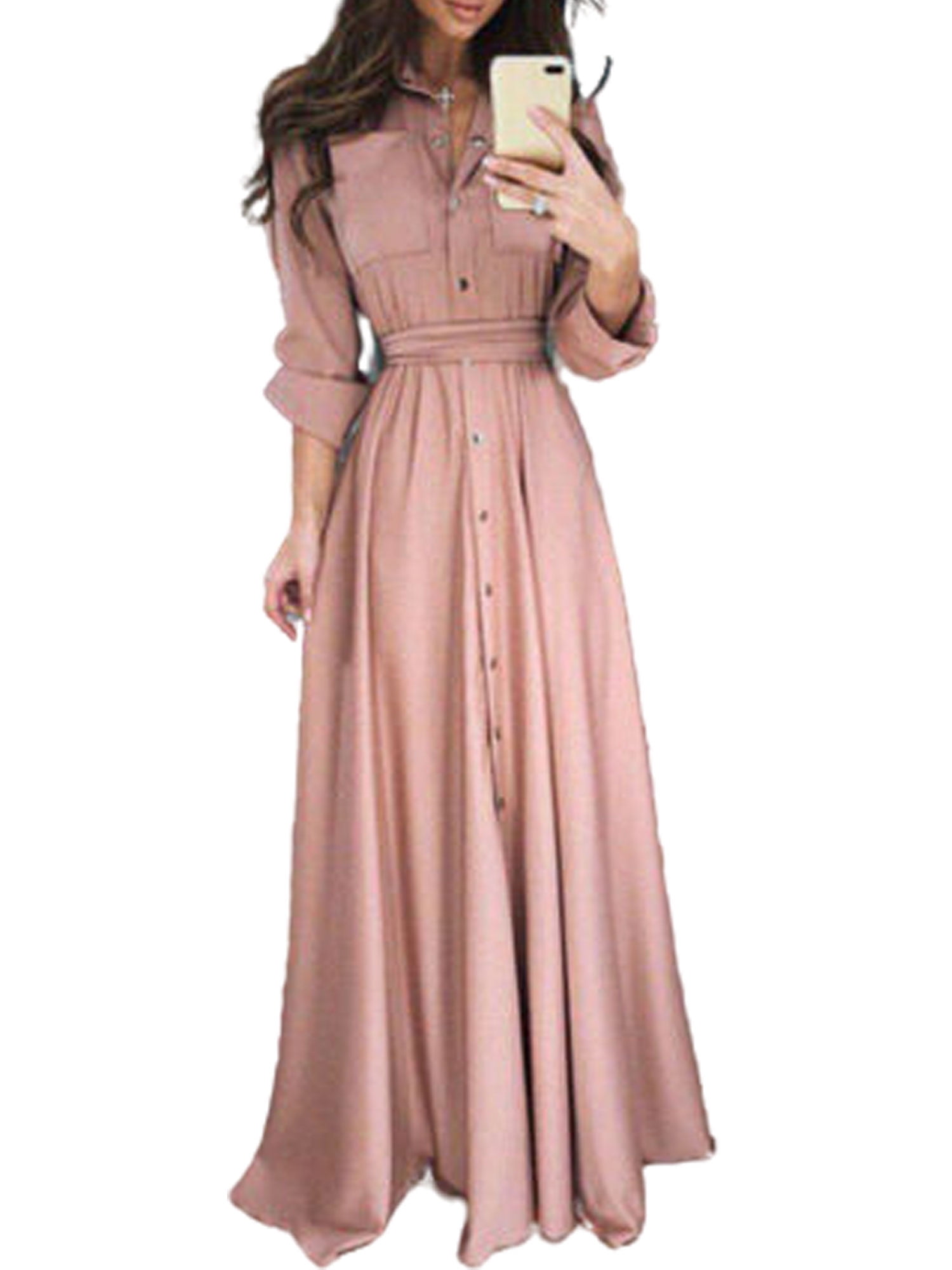 Opperiaya Womens Long Sleeve Maxi Dress ...