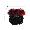 thumbnail image 2 of FENGGUIQU Comfortable Red Hairnet for Bun with Fabric Flower Perfect for Uniforms, 2 of 6