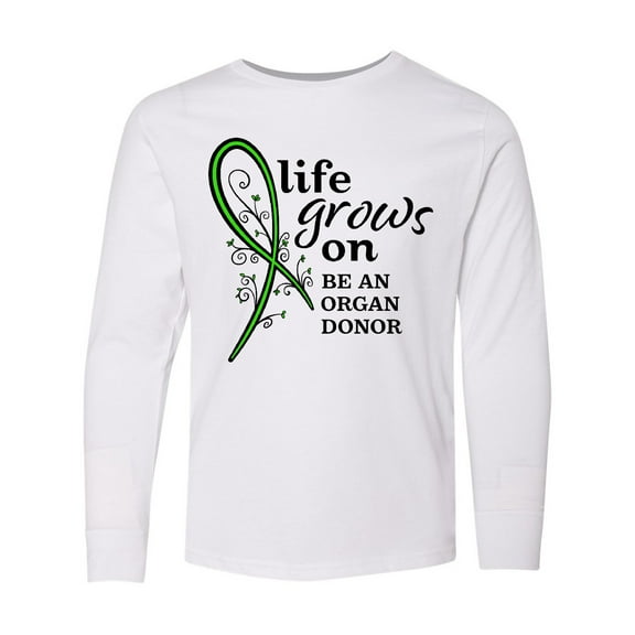 Inktastic Life Grows On- be an Organ Donor Long Sleeve Youth T-Shirt