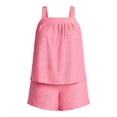 thumbnail image 5 of Time and Tru Women's Linen Blend Tank Top and Shorts Set, 2-Piece, Sizes XS-4X, 5 of 5