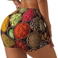 thumbnail image 2 of Sigee Spices And Herbs Print Women's High Waist Workout Shorts - Squat Proof, Tummy Control, Yoga and Gym Activewear-XX-Large, 2 of 9