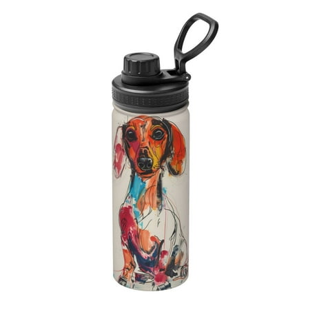 

Xecao Colorful Dachshund Art for 18oz Sports Insulated Kettle Thermos Flask For Outdoor Fitness Running And Travel Thermos Flask Insulated Water Bottles