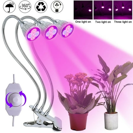 

Plant Grow Light 45W LED Grow Lights for Indoor Plants Adjustable 60w LED Plant Lamp Full Spectrum 3 Heads Grow Lamp with clip